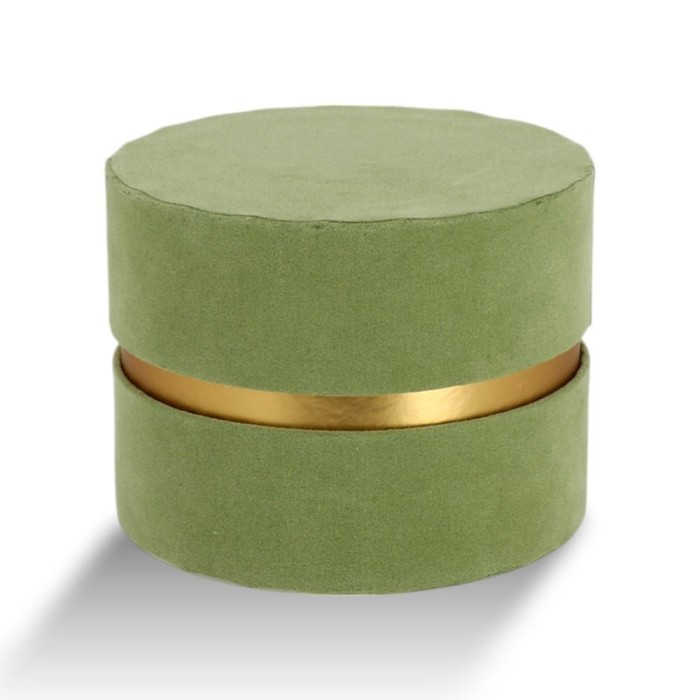 SCATOLA TONDA D10 H8 VERDE VELLUTO MARTELLATO